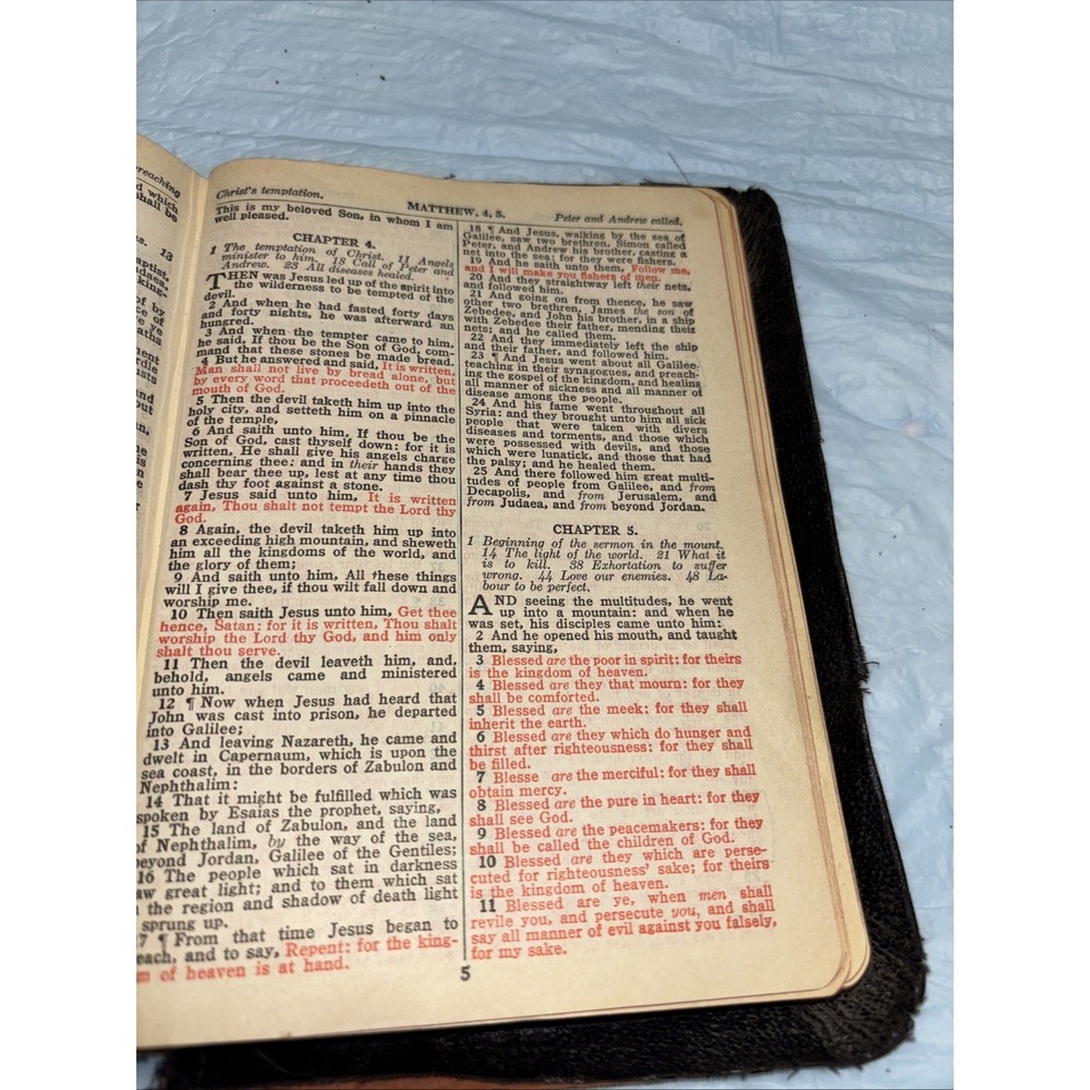 Vintage 1938 World Syndicate KJV Holy Bible Red Letter Edition Maps Study - Picture 13 of 16